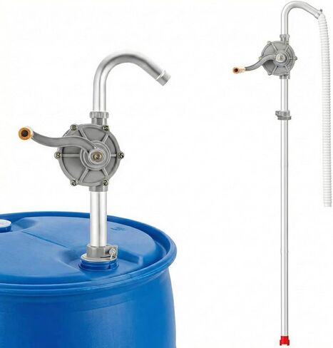 DR.tuer All-Aluminum 55 Gallon Drum Pump – Manual Fuel & Oil Transfer Pump for Diesel, Kerosene, Hydraulic & Lubricating Oils – Heavy Duty Rotary Barrel Hand Pump Fits 15–55 Gal Drums in Saudi Arabia