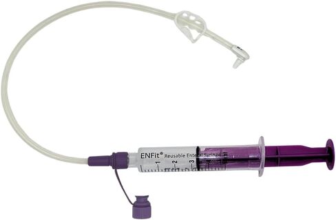 حقنة Envue ENFit 5 مل قابلة لإعادة الاستخدام على شكل حرف O لتغذية الأنبوب، 25 عبوة، مكبس أرجواني in Saudi Arabia