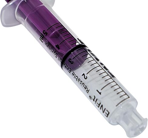حقنة Envue ENFit 5 مل قابلة لإعادة الاستخدام على شكل حرف O لتغذية الأنبوب، 25 عبوة، مكبس أرجواني in Saudi Arabia