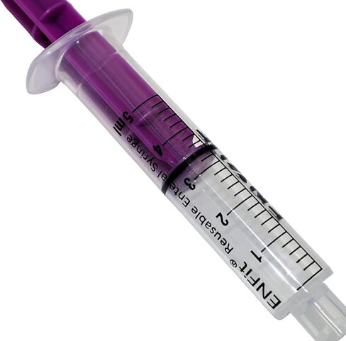حقنة Envue ENFit 5 مل قابلة لإعادة الاستخدام على شكل حرف O لتغذية الأنبوب، 25 عبوة، مكبس أرجواني in Saudi Arabia