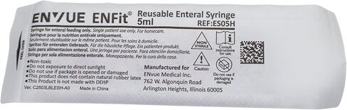 حقنة Envue ENFit 5 مل قابلة لإعادة الاستخدام على شكل حرف O لتغذية الأنبوب، 25 عبوة، مكبس أرجواني in Saudi Arabia