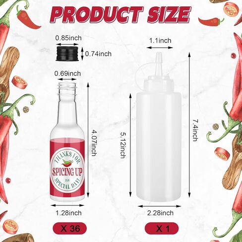 Willinglong 36 Pack Hot Sauce Wedding Favors for Guests Spicing up Our Special Day 1.7oz Mini Bridal Shower Favors Gifts Mexican Hot Sauce Plastic Bottles with Squeeze Bottle for Wedding Party in Kuwait