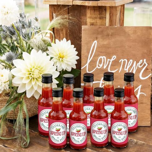 Willinglong 36 Pack Hot Sauce Wedding Favors for Guests Spicing up Our Special Day 1.7oz Mini Bridal Shower Favors Gifts Mexican Hot Sauce Plastic Bottles with Squeeze Bottle for Wedding Party in Kuwait