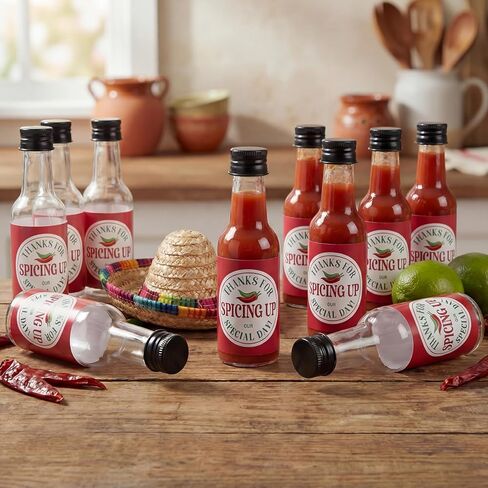 Willinglong 36 Pack Hot Sauce Wedding Favors for Guests Spicing up Our Special Day 1.7oz Mini Bridal Shower Favors Gifts Mexican Hot Sauce Plastic Bottles with Squeeze Bottle for Wedding Party in Kuwait
