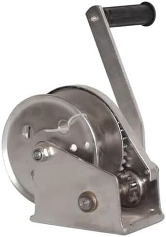 Heavy-Duty 1100kg Stainless Steel Boat Trailer Winch - 2400lb Capacity, 8:1 Gear Ratio, Two-Way Locking, Marine Crank for Easy Loading & Transport (Wire Rope Not Included) in Saudi Arabia