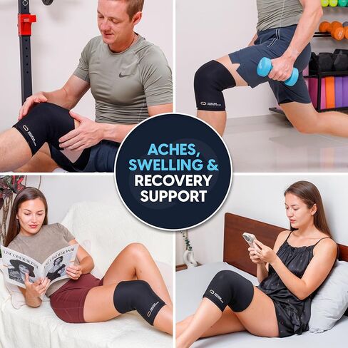 دعم العلاج الساخن والبارد لغطاء الركبة CopperFreeze™ من النحاس المضغوط لتخفيف الألم والتورم والتعافي من الإصابات - تخفيف مملوء بالنحاس بزاوية 360 درجة للركبتين والمفاصل in Kuwait