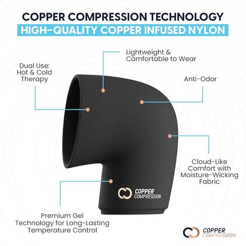 دعم العلاج الساخن والبارد لغطاء الركبة CopperFreeze™ من النحاس المضغوط لتخفيف الألم والتورم والتعافي من الإصابات - تخفيف مملوء بالنحاس بزاوية 360 درجة للركبتين والمفاصل in Kuwait