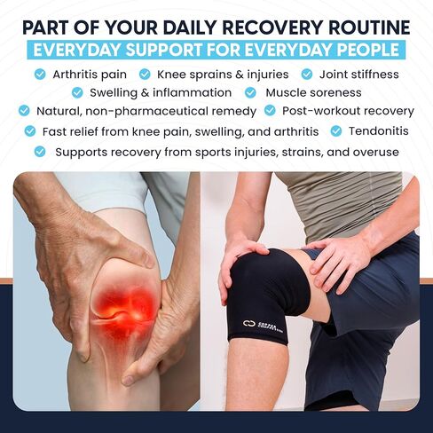 دعم العلاج الساخن والبارد لغطاء الركبة CopperFreeze™ من النحاس المضغوط لتخفيف الألم والتورم والتعافي من الإصابات - تخفيف مملوء بالنحاس بزاوية 360 درجة للركبتين والمفاصل in Kuwait