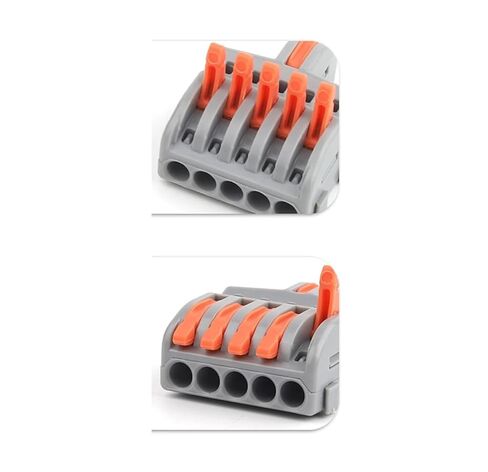 Universal Compact Wiring Splicing Conector 10/100PCS Electrical Cable Connector 1 in Multiple Out Quick Wire Terminal Block 2/3/4/5Pin Push in Lever Connectors(NV-F13AO,100PCS) in Saudi Arabia