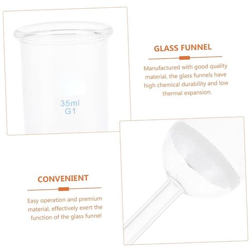 Sosoport Acid Resistant Glass Filtering Funnel 35ml Sand Core Laboratory Funnel for Scientific Experiments and Lab Use in Saudi Arabia