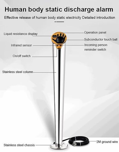 Human Body Static Tester - Digital Display Static Elimination Releaser with Explosion-Proof Discharge Alarm for Gas Stations and Production Workshops in Saudi Arabia