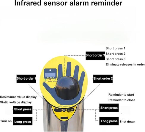 Human Body Static Tester - Digital Display Static Elimination Releaser with Explosion-Proof Discharge Alarm for Gas Stations and Production Workshops in Saudi Arabia