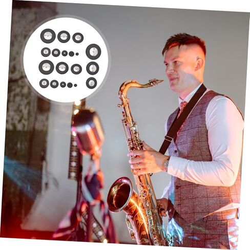 SAFIGLE 25pcs Saxophone Rubber Pads Set for Alto Saxophone Repair Durable Sound Hole Gaskets for Musicians Easy to Use Cushions for Diy Enthusiasts in Saudi Arabia