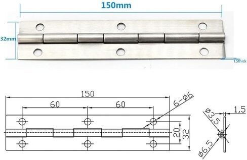 Stainless Steel Hinge Hardware Accessories Long Poster Stand Leaf CL253 1Pcs in Saudi Arabia