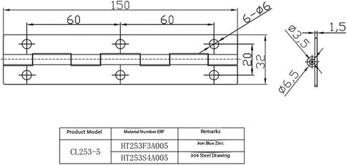 مفصلة من الفولاذ المقاوم للصدأ ملحقات الأجهزة حامل ملصق طويل ورقة CL253 1 قطعة in Kuwait