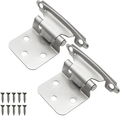Overlay Self Closing Spring Hinge Kitchen Cupboard Hydraulic Buffer Door Furniture Hardware 2Pcs(Silver) in Saudi Arabia
