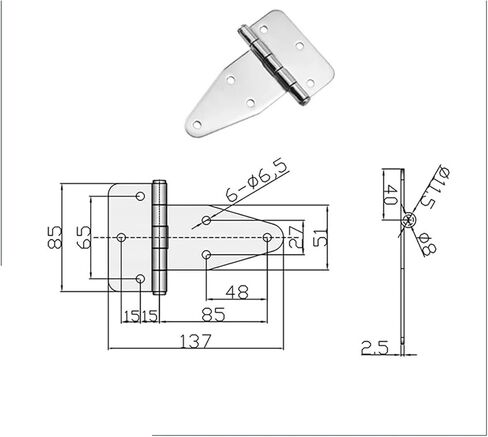 مفصلة مسطحة قابلة للطي شديدة التحمل 304 من الفولاذ المقاوم للصدأ معدات الآلات الصناعية أبواب خزانة الأثاث 1 قطعة in Kuwait