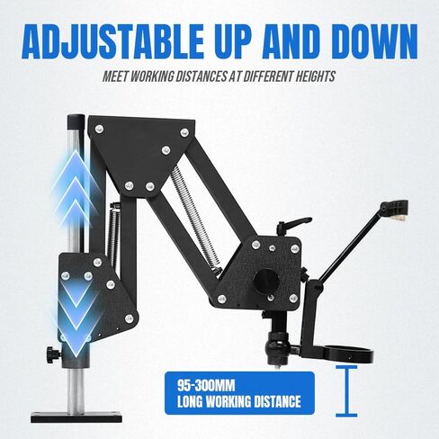 Microscope Boom Stand for MS04A Stereo Microscope, Adjustable Spring Arm Bracket, Compatible with 76mm Holders and LED Ring Lights, Heavy-Duty Table Clamp Base, MH04A-H in Kuwait