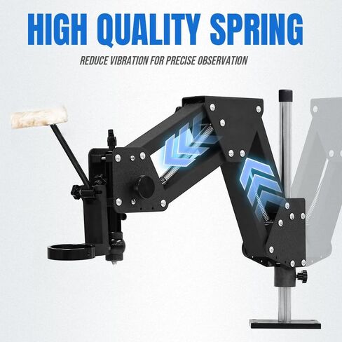 Microscope Boom Stand for MS04A Stereo Microscope, Adjustable Spring Arm Bracket, Compatible with 76mm Holders and LED Ring Lights, Heavy-Duty Table Clamp Base, MH04A-H in Kuwait