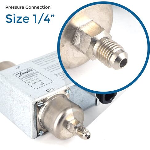 Pack of 1 Oil Differential Pressure Switch (Range: 4.35 psi to 65.26 psi) with Connection Thread ¼ in for HCFC & HFC Refrigerant | Model: MP55 in Kuwait