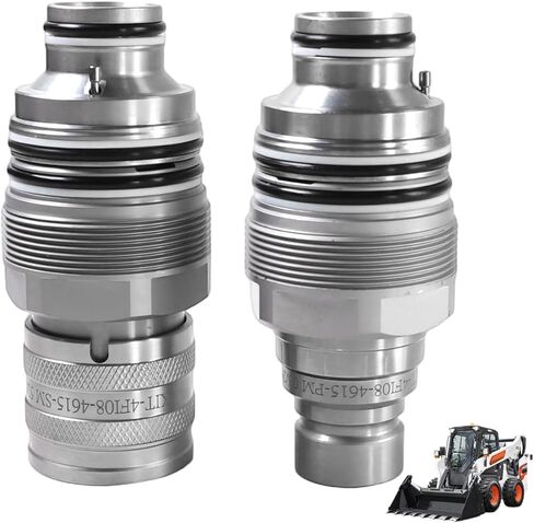 مجموعة قارنة توصيل سريعة هيدروليكية مسطحة الوجه مقاس 46 مم لبوبكات - 6679837 6680018 موصلات ذكر وأنثى - استبدال ISO 16028 للخدمة الشاقة لبوبكات S130 S150 S175 S185 T190 والمزيد in Kuwait