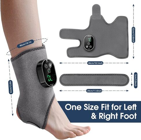 Foot Massager for Neuropathy, Ankle Massager for Pain Relief, Heated Ankle Wrap Heating Pad with Massage for Circulation Grey in Kuwait