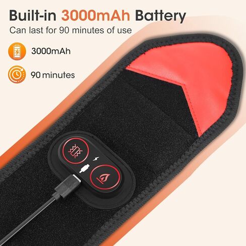 وسادة تسخين معصم لاسلكية لتخفيف الألم، مدلك معصم قابل لإعادة الشحن لنفق الرسغ، لفافة معصم ساخنة لألم التهاب المفاصل، أسود in Kuwait