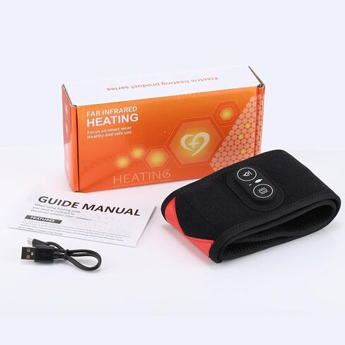 وسادة تسخين معصم لاسلكية لتخفيف الألم، مدلك معصم قابل لإعادة الشحن لنفق الرسغ، لفافة معصم ساخنة لألم التهاب المفاصل، أسود in Kuwait