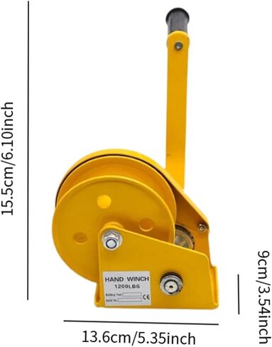 ونش يدوي بمقبض مطاطي بسعة 1200 رطل ونش سحب أصفر للمقطورات البحرية وقارب UTV in Kuwait