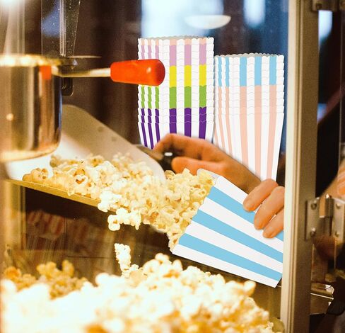 36 Pcs Striped Popcorn Boxes 2 x 4.5 x 2.7 inch Mini Popcorn Boxes Disposable Snack Popcorn Bags Cardboard Popcorn Container for Party in Kuwait