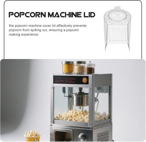 Replacement Popcorn Machine Cover Lid for Hot Air Popper Transparent Acrylic with Viewing Window Splash Prevention Heat Resistant Fit for Standard Popcorn Makers in Saudi Arabia