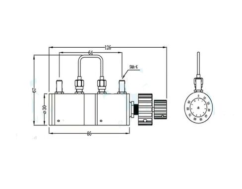 6 جيجا هرتز 2 واط 0-90dB SMA المخفف الدوار المتغير القابل للتعديل in Kuwait