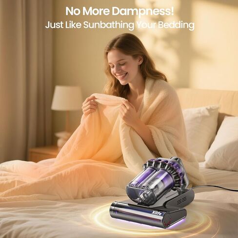 Xlife Mattress Vacuum, Bed Vacuum Cleaner with 2 Roller Brushes for Pet Hair, 253.7nm UV-C Light, 140F° Heating, 550W 16KPA Suction, HEPA Filter Couch Vauum for Bed, Sofa, Pillow, Baby Crib (Corded) in Kuwait