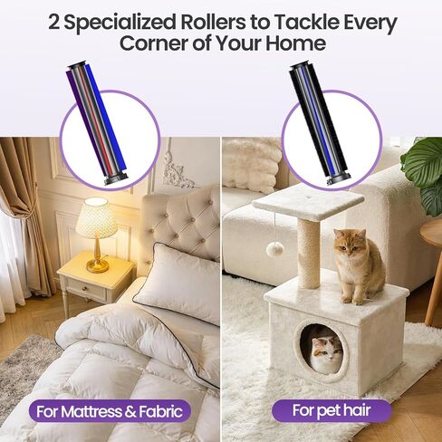 Xlife Mattress Vacuum, Bed Vacuum Cleaner with 2 Roller Brushes for Pet Hair, 253.7nm UV-C Light, 140F° Heating, 550W 16KPA Suction, HEPA Filter Couch Vauum for Bed, Sofa, Pillow, Baby Crib (Corded) in Kuwait