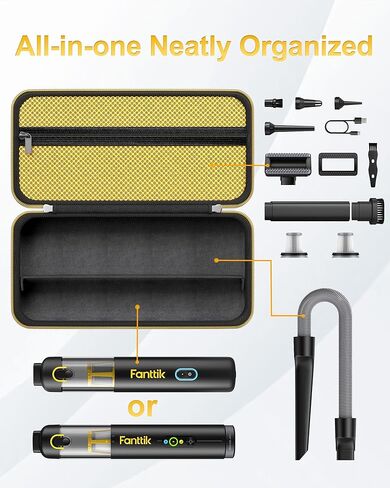ProCase Hard Case for Fanttik Slim V8 Apex/ V8 Mate/ V10 Apex/ V10 Mate Cordless Car Vacuum, Portable Travel Carrying Storage Organizer with Mesh Pocket for Mini Handheld Vac Cleaner Accessory -Black in Saudi Arabia