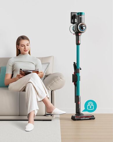 Cordless Vacuum Cleaner, 650W 55KPa Lightweight Stick Vacuum, Up to 70 Minutes, Self-Standing Cordless Vacuum with OLED Display and Anti-Tangle Brush Roll for Home, Carpets, Hard Floors and Pet Hair in Saudi Arabia