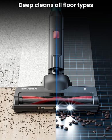 Cordless Vacuum Cleaner, 650W 55KPa Lightweight Stick Vacuum, Up to 70 Minutes, Self-Standing Cordless Vacuum with OLED Display and Anti-Tangle Brush Roll for Home, Carpets, Hard Floors and Pet Hair in Saudi Arabia