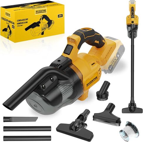 Cordless Vacuum for DE-Walt 20V Battery, 5-in-1 Handheld Electric Vacuum Cleaner with 500W Powerful Motor, 46 CFM Portable Hand Vacuum with HEPA Filter for Car, Carpets, Furniture (No Battery) in Saudi Arabia