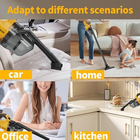 Cordless Vacuum for DE-Walt 20V Battery, 5-in-1 Handheld Electric Vacuum Cleaner with 500W Powerful Motor, 46 CFM Portable Hand Vacuum with HEPA Filter for Car, Carpets, Furniture (No Battery) in Saudi Arabia