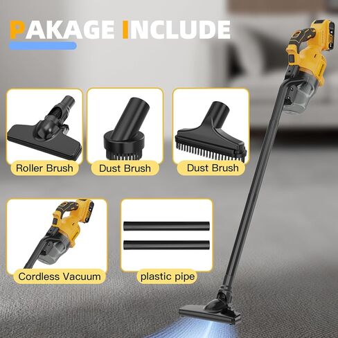 Cordless Vacuum for DE-Walt 20V Battery, 5-in-1 Handheld Electric Vacuum Cleaner with 500W Powerful Motor, 46 CFM Portable Hand Vacuum with HEPA Filter for Car, Carpets, Furniture (No Battery) in Saudi Arabia