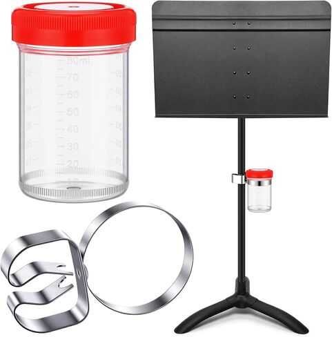 كوب Bassoon Oboe Reed Soaker ومشبك حامل الموسيقى مع غطاء أحمر لمحبي الموسيقى في حالة طلاب الموسيقى، مانع للتسرب in Kuwait