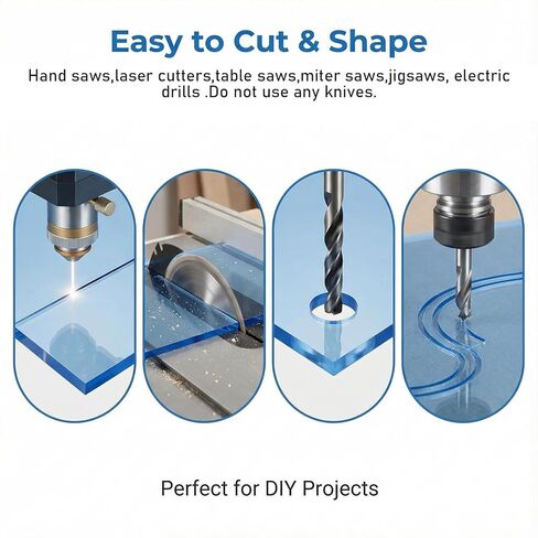Clear Acrylic Sheet 3/8" Thick Acrylic Plastic Sheets 12" x 16" Clear Cast Acrylics Sheets for Laser Cutting with Protective Film for DIY Project, Craft, Window Glass, Table top, Picture Frame in Saudi Arabia