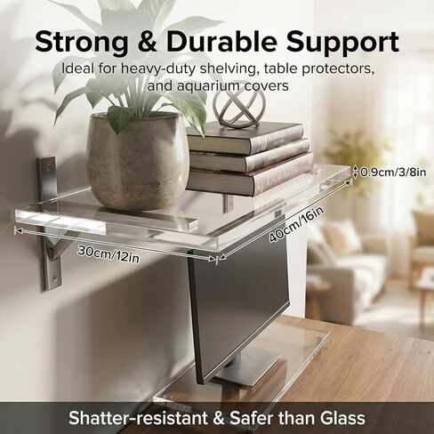Clear Acrylic Sheet 3/8" Thick Acrylic Plastic Sheets 12" x 16" Clear Cast Acrylics Sheets for Laser Cutting with Protective Film for DIY Project, Craft, Window Glass, Table top, Picture Frame in Saudi Arabia