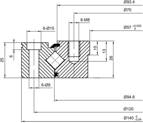 Bearing XU060094 57MMX140MMX26MM Slewing Ring Crossed Roller in Kuwait