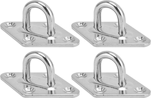 ZJchao Ceiling Hooks Heavy Duty, Hook and Eye Latch 4 Pcs 304 Stainless Steel Eye Plate Ceiling Anchors Wall Mount Hook for Swings Hammocks Decorations in Saudi Arabia