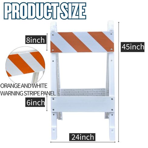 BESEA Folding Traffic Barricade, 45" A-Frame Safety Barrier with 8"x24" Top Panel and 6"x24" Bottom Panel, Heavy-Duty Plastic Construction for Road Work, Parking Lots, Events, and Crowd Control in Kuwait