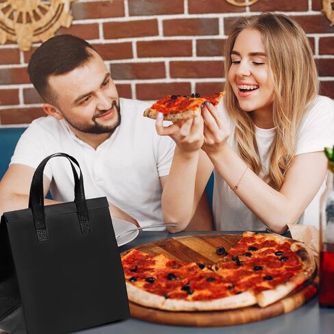 50 Pcs Insulated Take Away Bags,Thermal Insulation Food Bag for Coffee, Milky Tea,Take-away Dinner, Fresh Seafood, Cold or Warm Food drive for Restaurant, Retail Store or Picnic/BBQ (Black) in Saudi Arabia