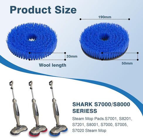 2 حزمة من رؤوس فرشاة استبدال وسادة الممسحة المحدثة المتوافقة مع وسادات ممسحة البخار Shark S8201 S7001 S7201 S7000 S7001 S7005 S7020، التنظيف والتلميع الاحترافي، للتنظيف العميق للأرضيات الصلبة in Kuwait