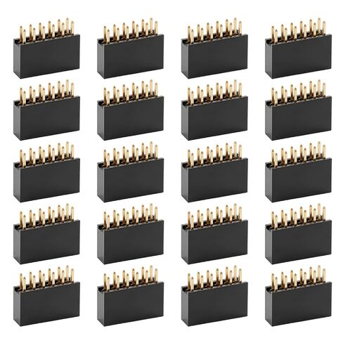 50 Pcs 2 X 4 Pin Header Strip Double Row Female Pin Header Connector Pitch 2.54mm Breakaway Headers for Breadboard Pins, Electronic Circuit Board & DIY Electronic Projects in Saudi Arabia