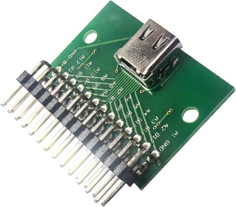 4 قطعة لوحة قطع مقبس اختبار أنثى من النوع C، محول اختبار PCB 24 دبابيس إلى محول اختبار دبوس 2.54 مم، لتصميم مصدر الطاقة/لوحة التجارب DIY USB in Kuwait